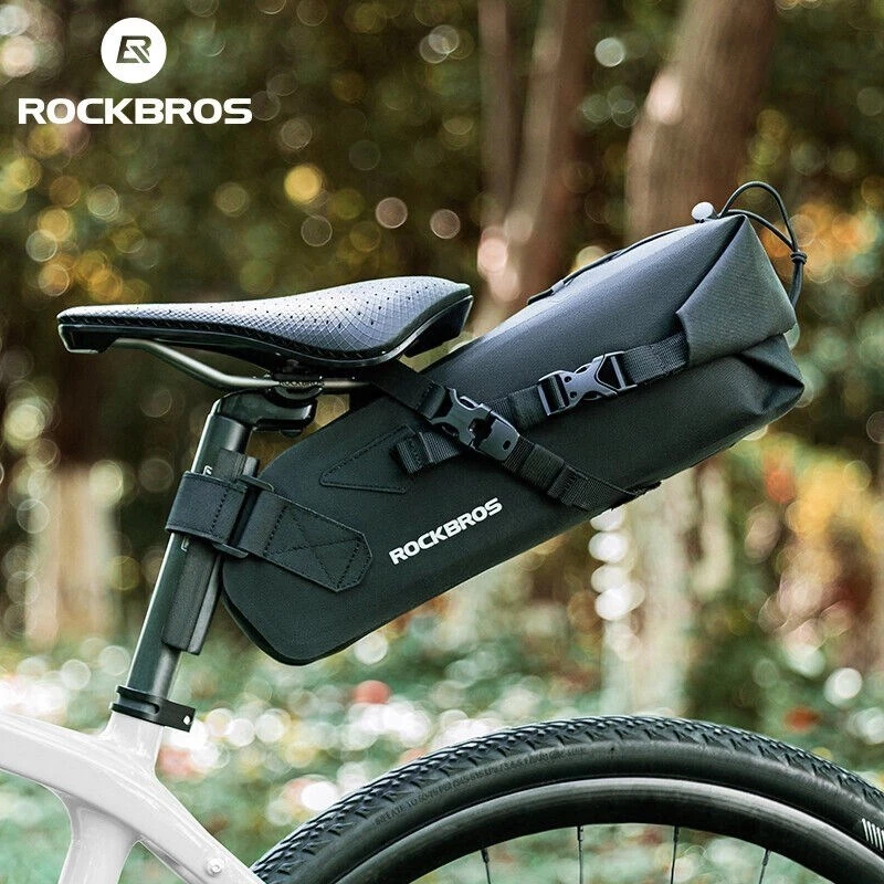 Bolsa de sillín para bicicleta Rockbros 30130061001 3 L negra impermeable