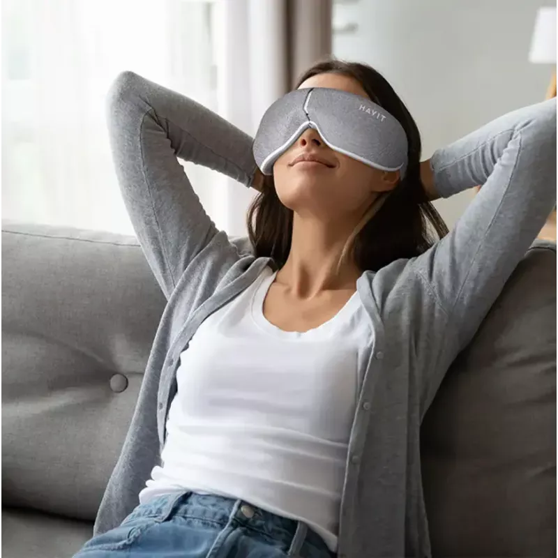 Masajeador de ojos Havit EM1601 gris masaje por compresión a pilas