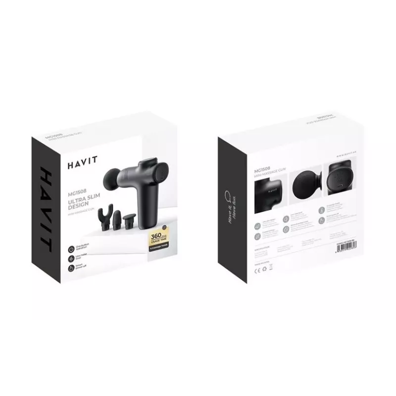 Masajeador de mano con forma de pistola Havit MG1508 masaje por percusión y vibración