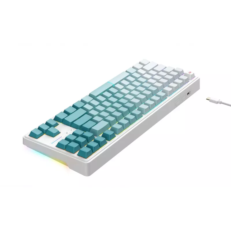 Teclado gaming Havit KB901L blanco y verde USB con cable RGB LED