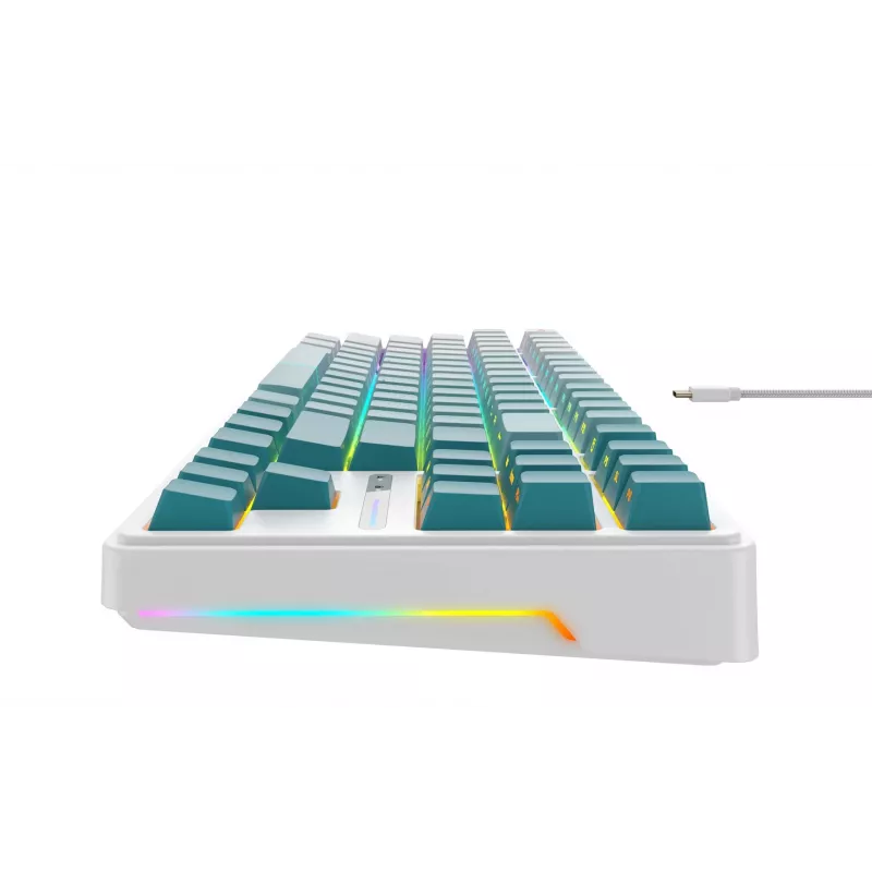 Teclado gaming Havit KB901L blanco y verde USB con cable RGB LED