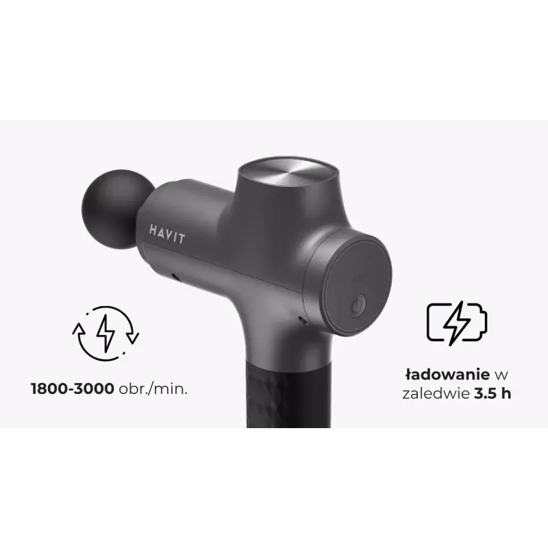 Masajeador de mano con forma de pistola Havit MG1503 con masaje por percusión y vibración