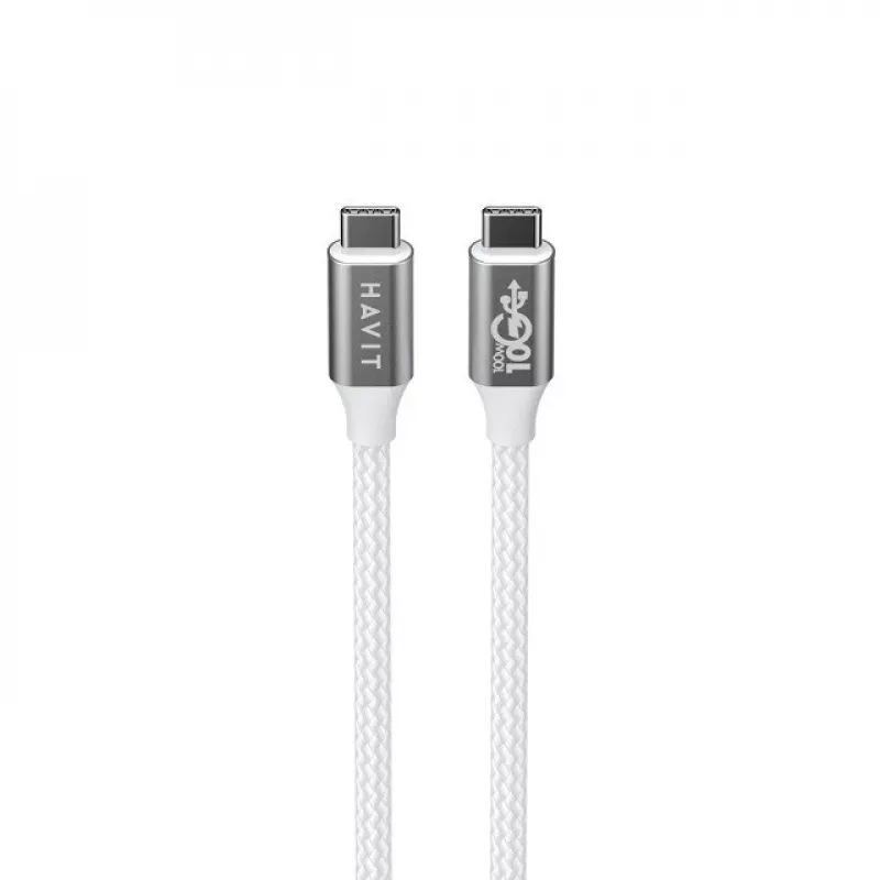 Cable Havit CB6290 USB Type-C a USB Type-C 1 m 10 Gbit/s gris blanco