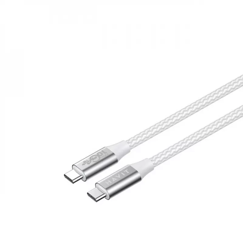 Cable Havit CB6290 USB Type-C a USB Type-C 1 m 10 Gbit/s gris blanco