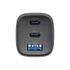 Cargador de viaje Havit UC20 GaN de tres puertos 65 W negro