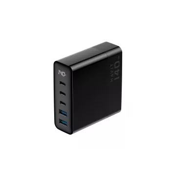 HAVIT Cargador de viaje UCLE004 EU 140W cinco puertos GaN negro