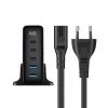 HAVIT Cargador de viaje UCLE004 EU 140W cinco puertos GaN negro