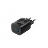 Havit UC132 EU cargador GaN 22W de dos puertos con carga inalámbrica negro