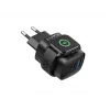 Havit UC132 EU cargador GaN 22W de dos puertos con carga inalámbrica negro