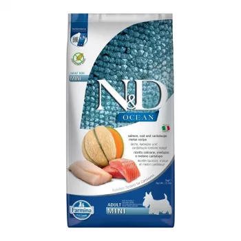 FARMINA N&D Ocean Dog Salmon, Cod, Cantaloupe, Melon Adult Mini - pienso para perros - 7 kg