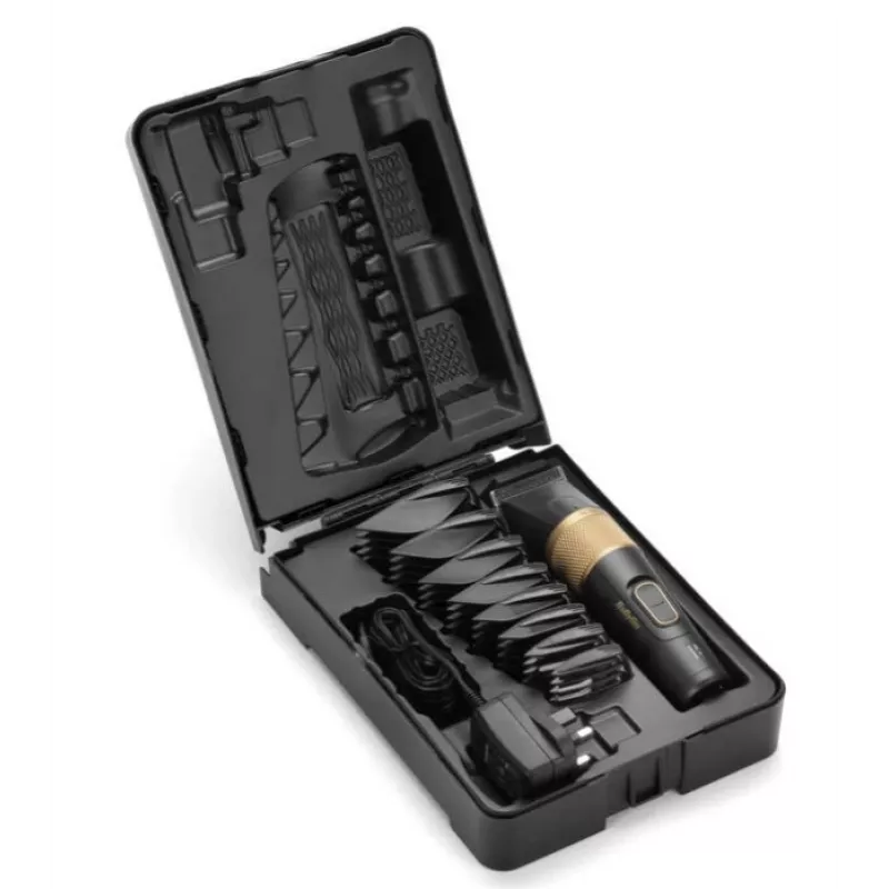 Recortador de pelo BaByliss E987E Gold Granite – batería Li-Ion recargable, 8 niveles de longitud, 0,6 mm – 28 mm, sumergible