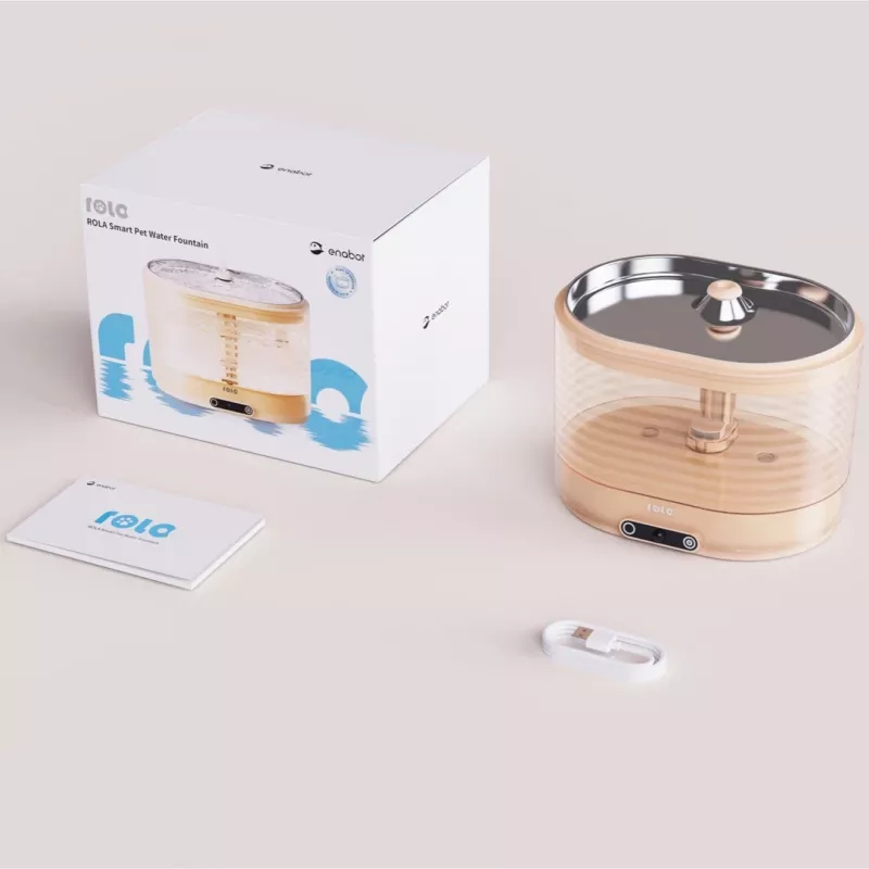 Fuente de agua EnaBot Rola – fuente de agua para gatos con filtro