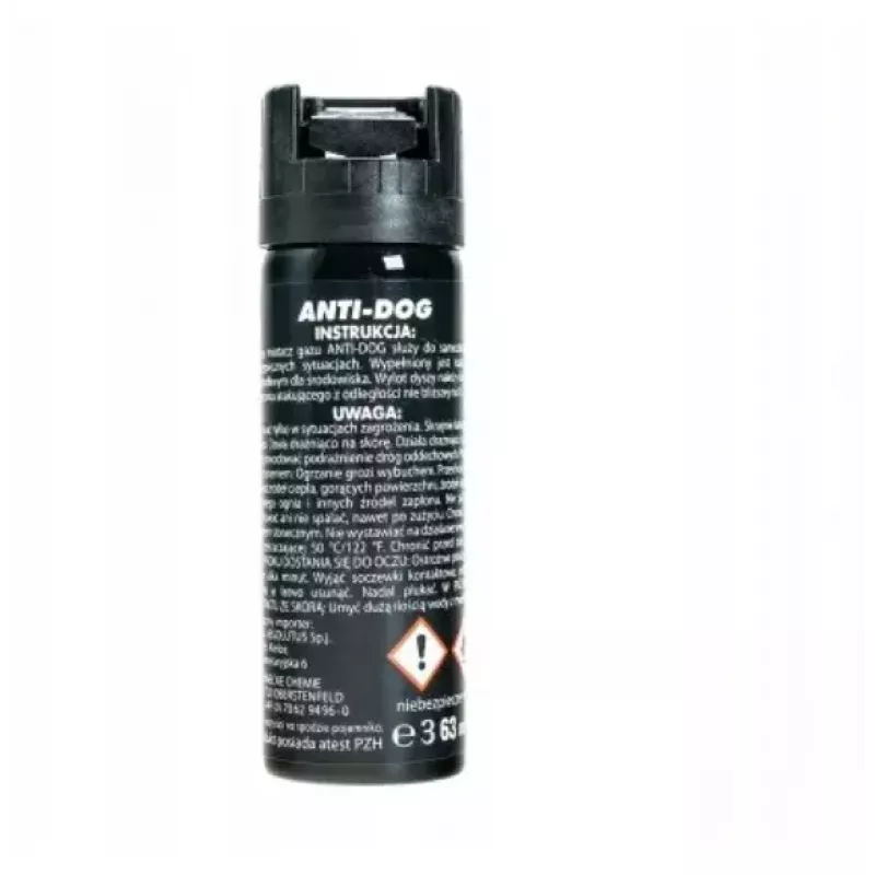 Spray de pimienta TW 1000 Anti-dog PEPPER-FOG 63 ml cono — 63 ml, 2.000.000 SHU, alcance máx. 3 m, negro