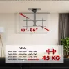 Soporte de techo para TV MACLEAN MC-110 T para televisores de 43–86 pulgadas, VESA hasta 800×400, carga máx. 45 kg