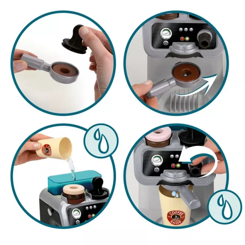 Cafetera expreso KLEIN 9510 diseño compacto, cafetera expreso de juguete apta para niños