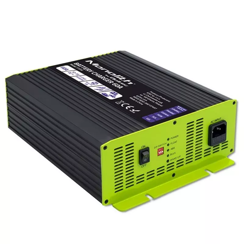 Cargador de baterías QOLTEC 51916 60A 12V para baterías LiFePO4, AGM, GEL, SLA