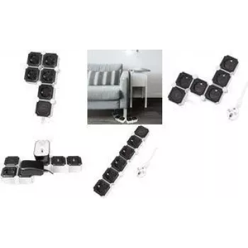 LogiLink 5 tomas 15m negro-blanco