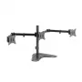 LOGILINK BP0174 Soporte para triple monitor 17-27 inch con longitud de brazo de 658 mm cada uno y soporte para smartphone, aluminio