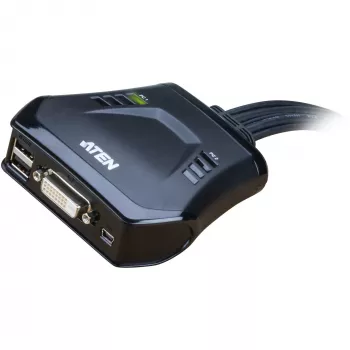 Aten Conmutador KVM USB DVI de 2 puertos con mando a distancia para selección de puerto