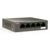 Tenda TEF1105-4-63W Switch de red No gestionado Fast Ethernet (10/100) Power over Ethernet (PoE) Sobremesa/Pared Gris