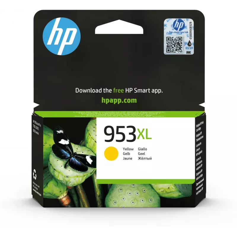 HP 953XL cartucho de tinta original amarillo de alto rendimiento (F6U18AE)