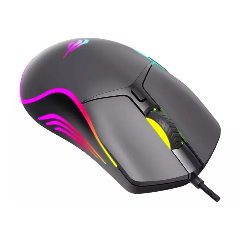 Ratón gaming Havit MS1038 negro ambidiestro USB 8000 DPI 7 botones