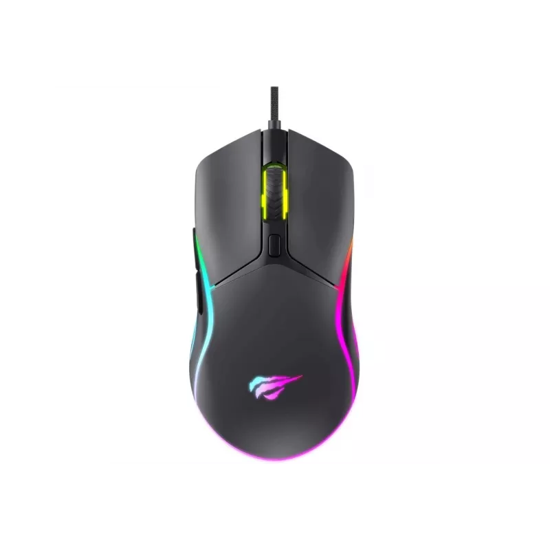 Ratón gaming Havit MS1038 negro ambidiestro USB 8000 DPI 7 botones
