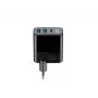 Cargador HAVIT UCLE001 EU GaN de tres puertos 30 W negro — cargador USB compacto con 3 conexiones