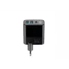 Cargador HAVIT UCLE001 EU GaN de tres puertos 30 W negro — cargador USB compacto con 3 conexiones