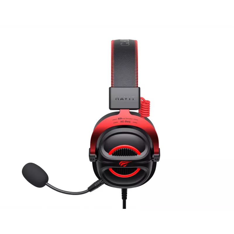 Auriculares Havit H2002E Pro con cable gaming negro rojo