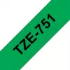Brother TZe 751 - cinta laminada - negro sobre verde - rollo (2,4 cm x 8 m) - 1 rollo(s) - para P-Touch PT-2420, 2430, 2450, 2460, 2470, 2480, 2700, 2
