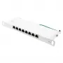 Patch panel 25,40cm (10) Cat. 6, 8 puertos, 0,5 U, STP blindado, apertura sin herramientas, blanco puro (RAL9010), Good (GC-N0125)