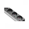 Regleta de enchufes 48,30cm (19), 1HE, conector macho Schutzkontakt a 8x conector hembra Schutzkontakt, ÜSS, interruptor, perfil de aluminio, Good Connections® (GC-N0087)