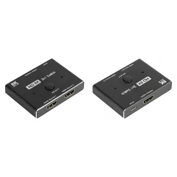Alcasa Conmutador HDMI - HDMI - Negro - Metal - 7680 x 4320 - Datos - Oro (GC-M0261)