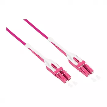 Cable de parcheado de fibra óptica dúplex OM4 (multimodo, 50/125) LC/LC, UNIBOOT, LSZH, polaridad reversible, lengüeta de desbloqueo, 10 m, Good Connections® (LW-U810LC4)