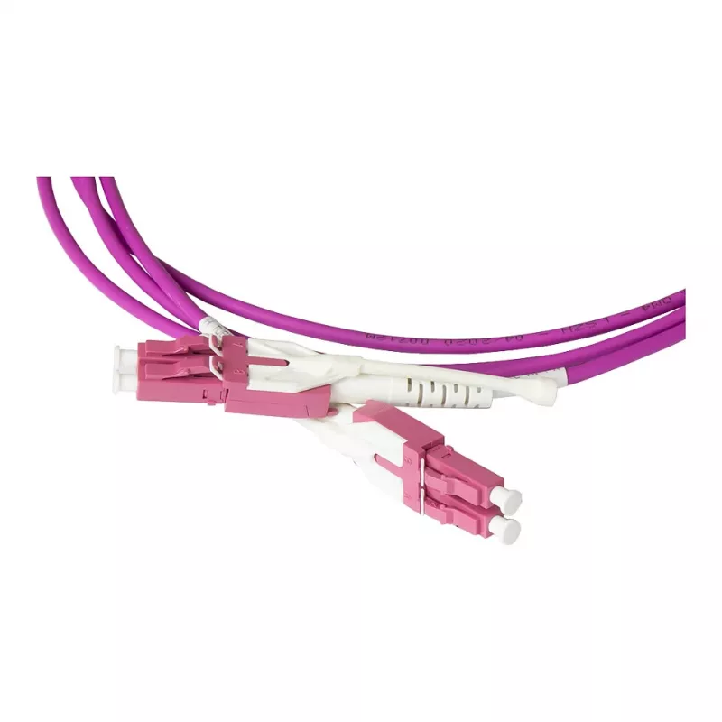 Cable de parcheado de fibra óptica dúplex OM4 (multimodo, 50/125) LC/LC, UNIBOOT, LSZH, polaridad reversible, lengüeta de desbloqueo, 10 m, Good Connections® (LW-U810LC4)
