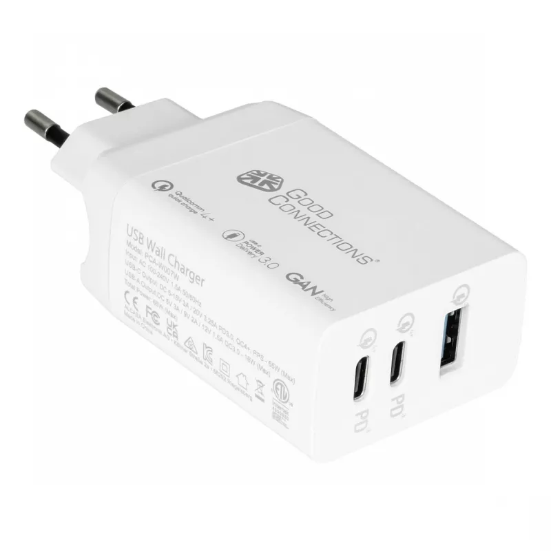 Alcasa PCA-W007W Cargador para dispositivos móviles universal blanco cargador rápido de CA para interiores (PCA-W007W)