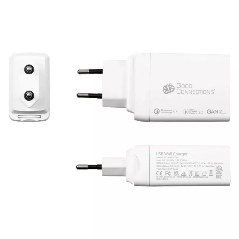 Alcasa PCA-W007W Cargador para dispositivos móviles universal blanco cargador rápido de CA para interiores (PCA-W007W)