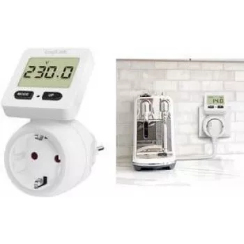 LogiLink Medidor de consumo eléctrico pantalla giratoria 180° blanco