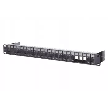 METZ CONNECT BTR E-DAT C6A módulo 24 puertos 180°M - patch panel - negro - 1U - 24 puertos (130920-BK-E)