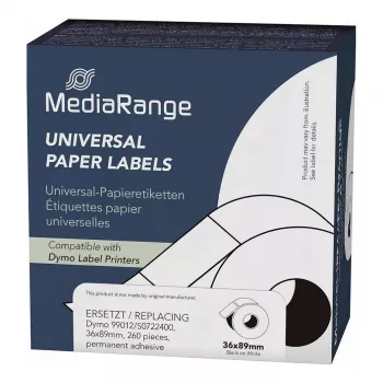 Etiquetas de papel multiusos MediaRange MRDY99012 36x89mm 260 uds.