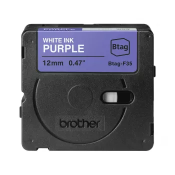 Cinta de etiquetar Brother BTAG-F35 blanco sobre lila 1,2 cm 4 m