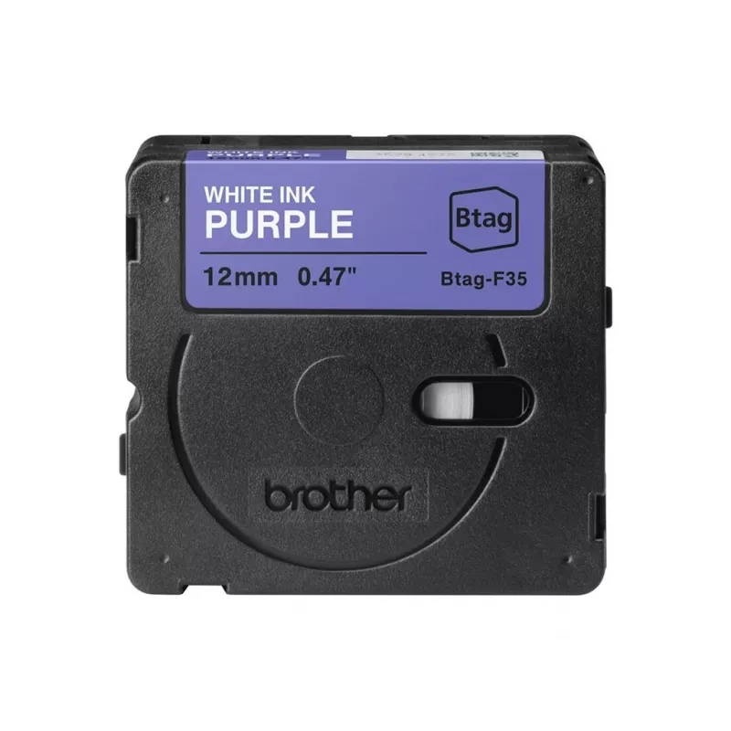 Cinta de etiquetar Brother BTAG-F35 blanco sobre lila 1,2 cm 4 m