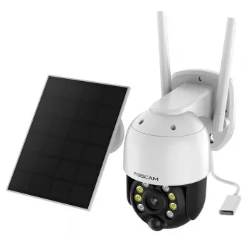 Cámara de seguridad IP Foscam B4 domo 4 MP (2560×1440), Wi-Fi 2,4 GHz, IP65, solar + batería 5000 mAh, giro 355°, inclinación 90°