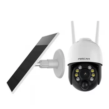 Cámara de seguridad IP Foscam B4 domo 4 MP (2560×1440), Wi-Fi 2,4 GHz, IP65, solar + batería 5000 mAh, giro 355°, inclinación 90°