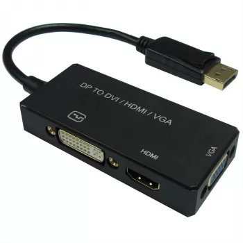 12993153, 0,1 m, DisplayPort, VGA D-Sub + HDMI + DVI, conector macho, conector hembra, recto