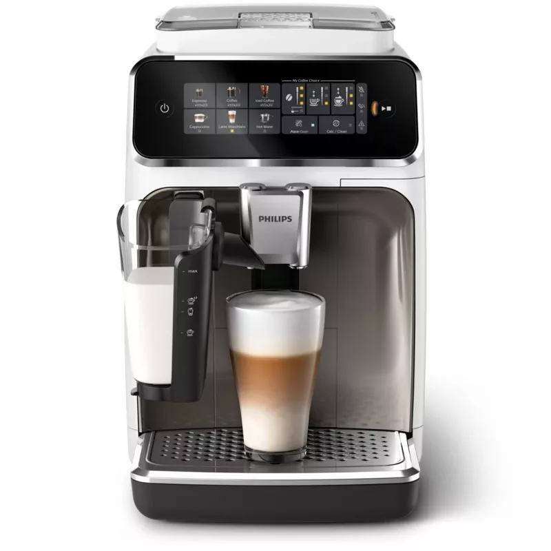 Cafetera espresso Philips EP3343/90 – superautomática, 2 tazas, 15 bar, molinillo cerámico, depósito de café en grano de 275 g, depósito de leche, pantalla táctil TFT