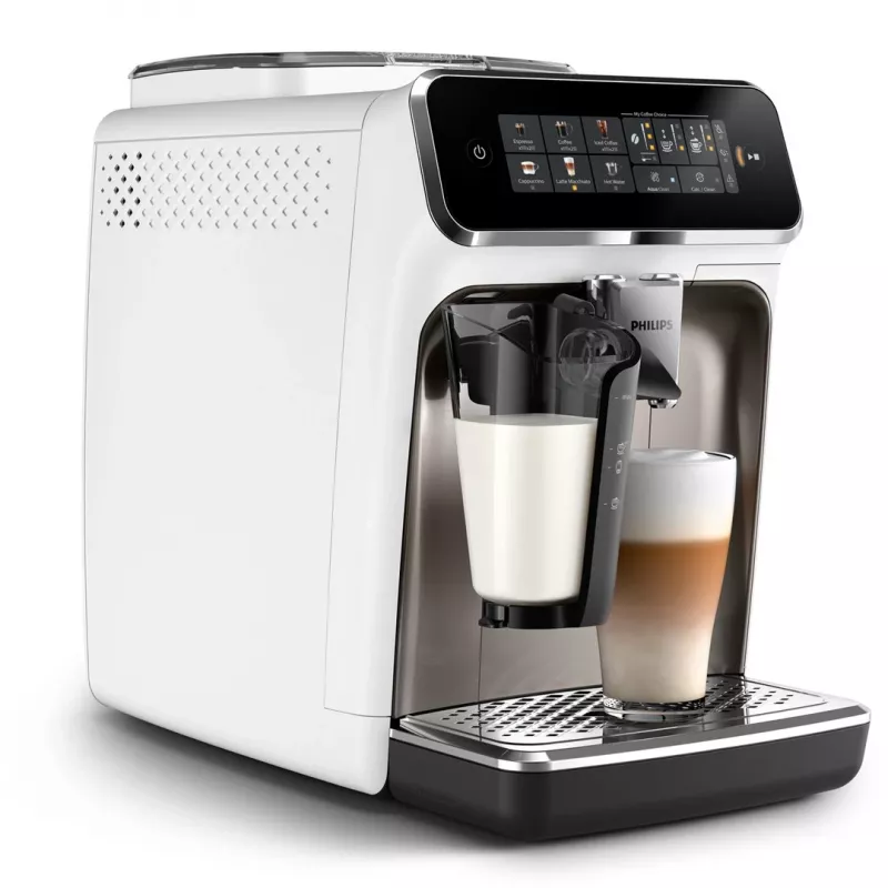 Cafetera espresso Philips EP3343/90 – superautomática, 2 tazas, 15 bar, molinillo cerámico, depósito de café en grano de 275 g, depósito de leche, pantalla táctil TFT