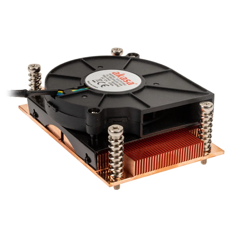 Disipador de CPU Akasa AK-CC1109BP01 con ventilador de 77 mm, Dual Ball Bearing, zócalo AM4, negro/cobre