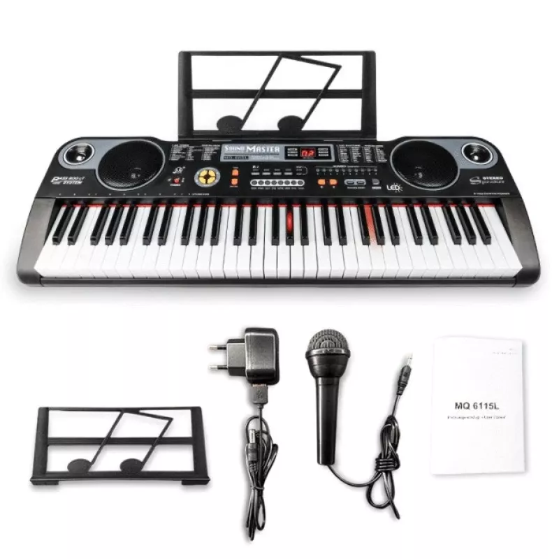 MQ 6115L - Teclado con micrófono para aprender a tocar, desarrollado para niños